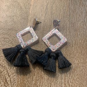 Baublebar tassel earrings w/ rainbow glitter